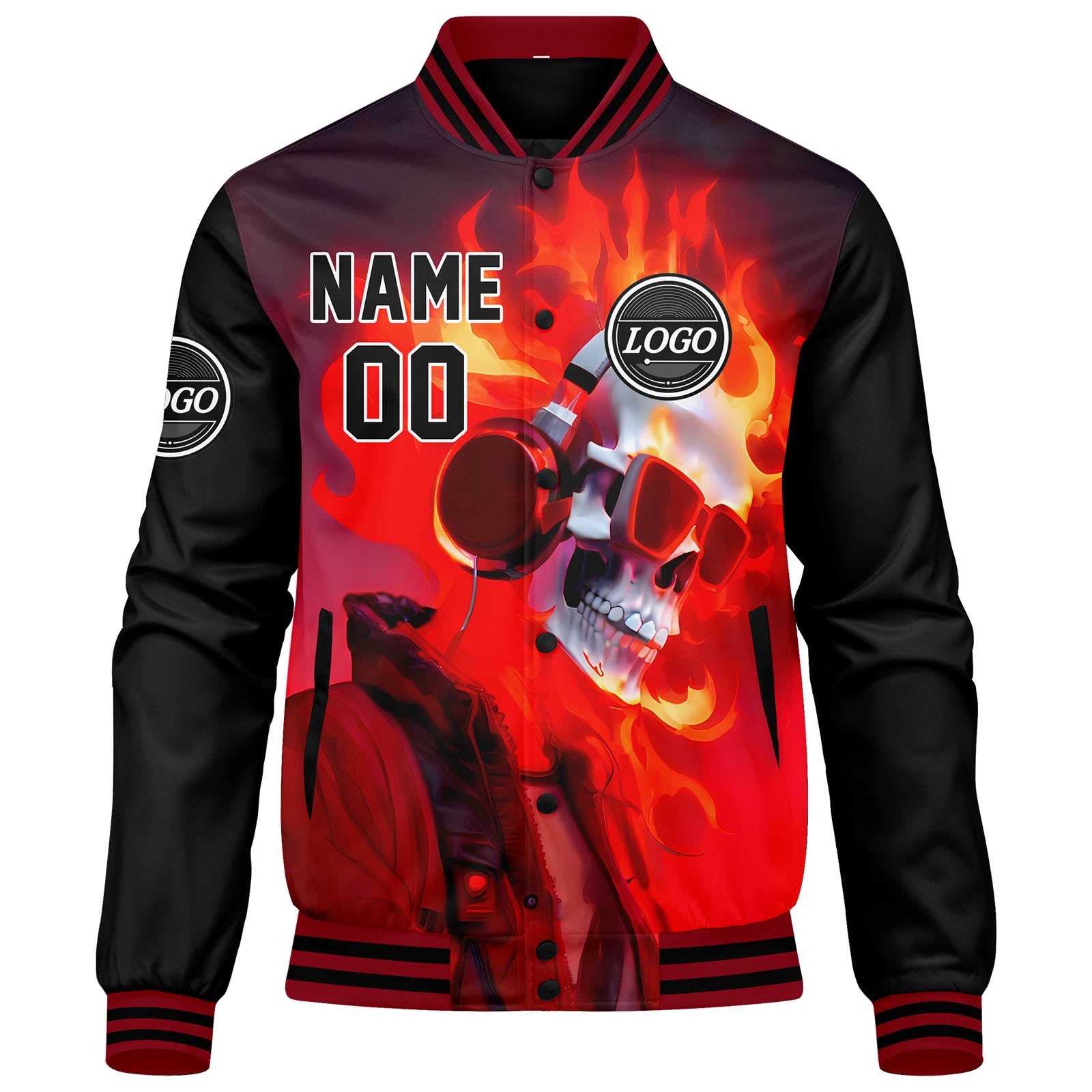 Chaqueta universitaria personalizada estilo Letterman para hombres-mujeres y jóvenes-color negro y gris