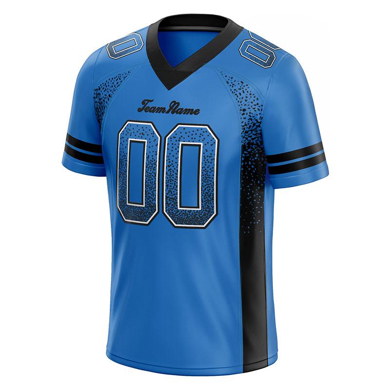 custom authentic drift fashion football jersey light blue-black mesh