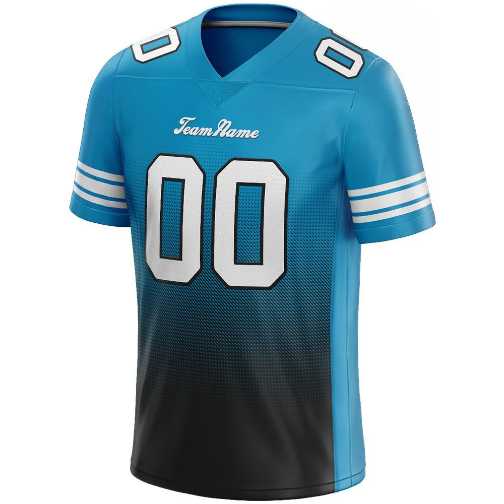 custom authentic gradient fashion football jersey aqua-black-white