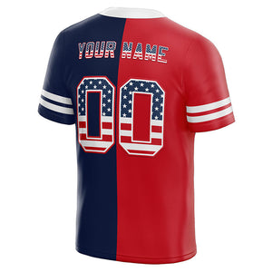 custom authentic usa flag football jersey navy-red-white mesh