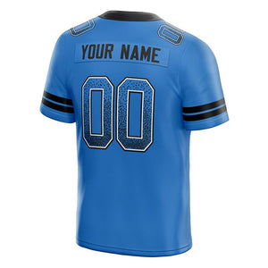 custom authentic drift fashion football jersey light blue-black mesh