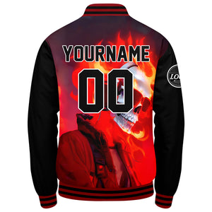 Chaqueta universitaria personalizada estilo Letterman para hombres-mujeres y jóvenes-color negro y gris
