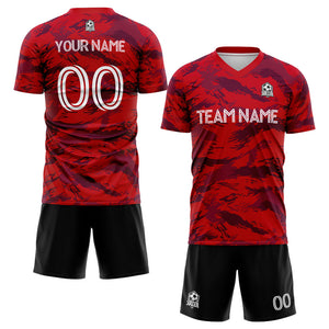custom soccer uniform jersey kids adults personalized set jersey shirt red