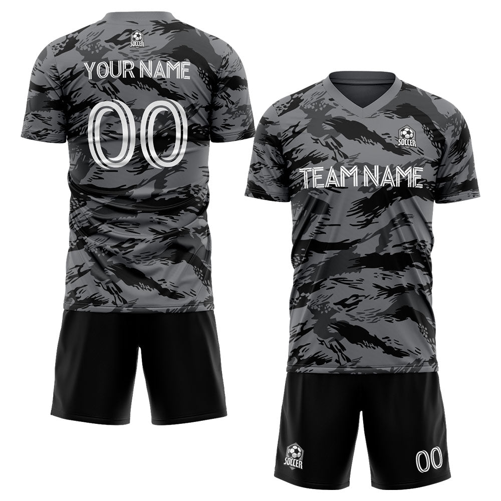 custom soccer uniform jersey kids adults personalized set jersey shirt gray