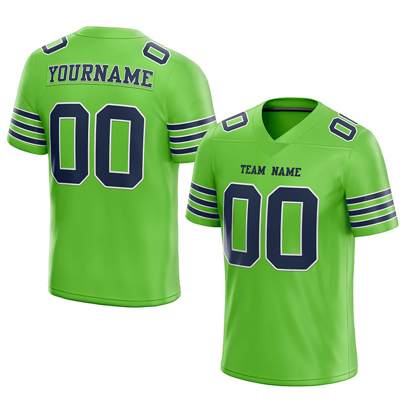 customized  authentic football jersey green navy-white mesh
