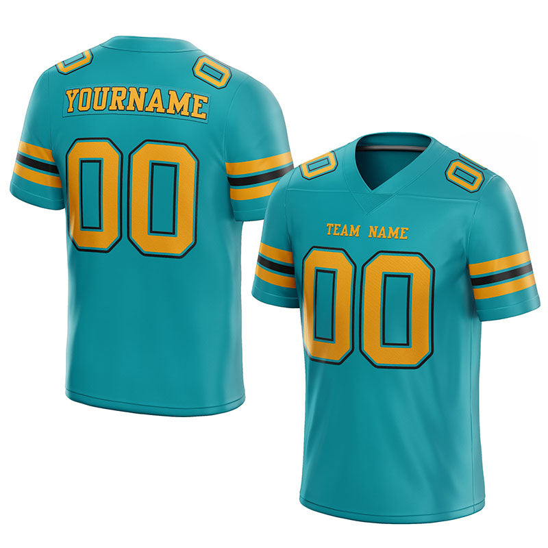customized  authentic football jersey aqua orange-white mesh