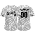 Camiseta de béisbol con dise?o personalizado estampado a todo color gris y blanco