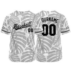 Camiseta de béisbol con dise?o personalizado estampado a todo color gris y blanco