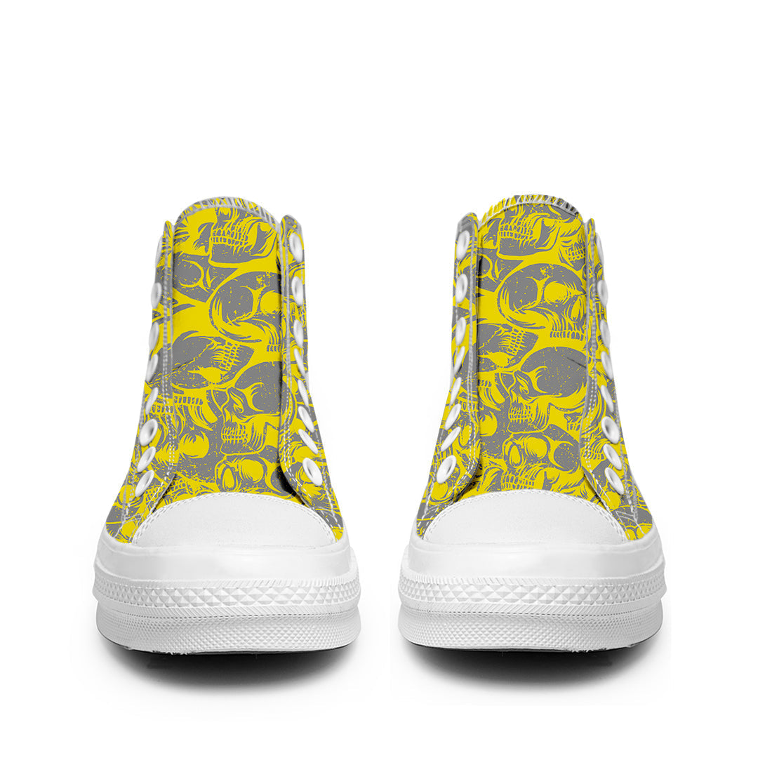 Resalta tu estilo con las zapatillas de lona de caña media Skeleton para hombre y mujer