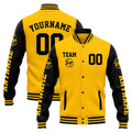 Chaqueta universitaria personalizada estilo Letterman para hombres-mujeres y jóvenes-color amarillo y negro