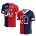 custom authentic usa flag football jersey navy-red-white mesh