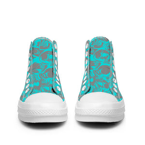 Resalta tu estilo con las zapatillas de lona de caña media Skeleton para hombre y mujer