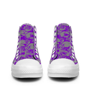 Resalta tu estilo con las zapatillas de lona de caña media Skeleton para hombre y mujer
