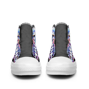 Resalta tu estilo con las zapatillas de lona de caña media Skeleton para hombre y mujer
