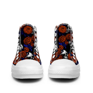Resalta tu estilo con las zapatillas de lona de caña media Skeleton para hombre y mujer