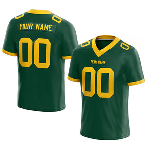 customized  authentic football jersey green-yellow mesh
