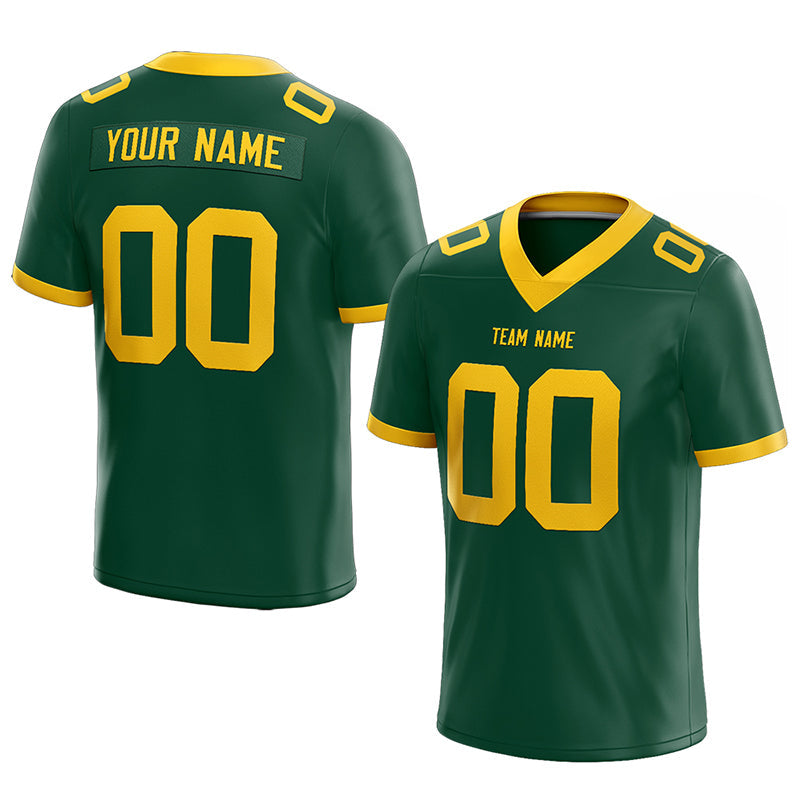 customized  authentic football jersey green-yellow mesh