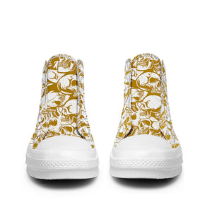Resalta tu estilo con las zapatillas de lona de caña media Skeleton para hombre y mujer
