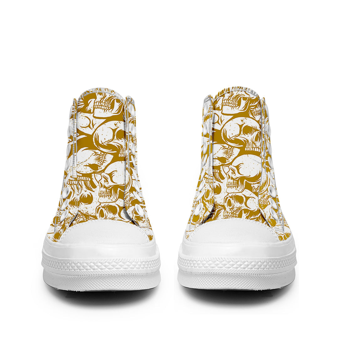 Resalta tu estilo con las zapatillas de lona de caña media Skeleton para hombre y mujer