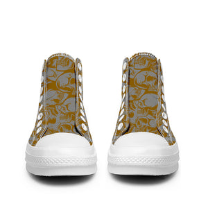 Resalta tu estilo con las zapatillas de lona de caña media Skeleton para hombre y mujer