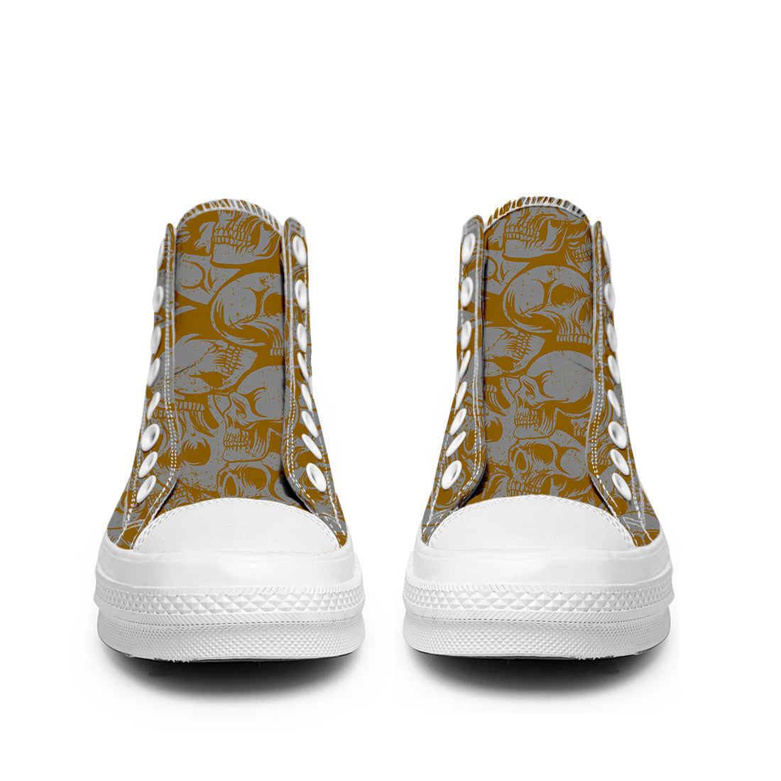 Resalta tu estilo con las zapatillas de lona de caña media Skeleton para hombre y mujer