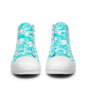 Resalta tu estilo con las zapatillas de lona de caña media Skeleton para hombre y mujer