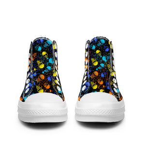 Resalta tu estilo con las zapatillas de lona de caña media Skeleton para hombre y mujer