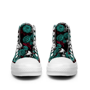 Resalta tu estilo con las zapatillas de lona de caña media Skeleton para hombre y mujer