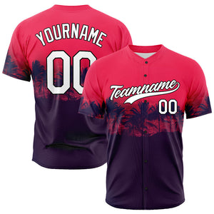 Dise?o personalizado de camiseta de béisbol con estampado completo en ciudad tropical al atardecer en la playa