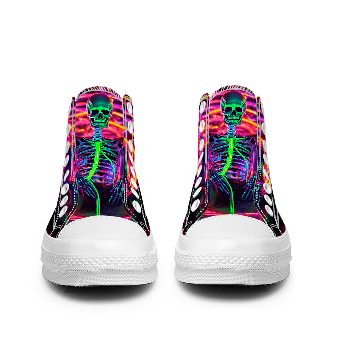Resalta tu estilo con las zapatillas de lona de caña media Skeleton para hombre y mujer