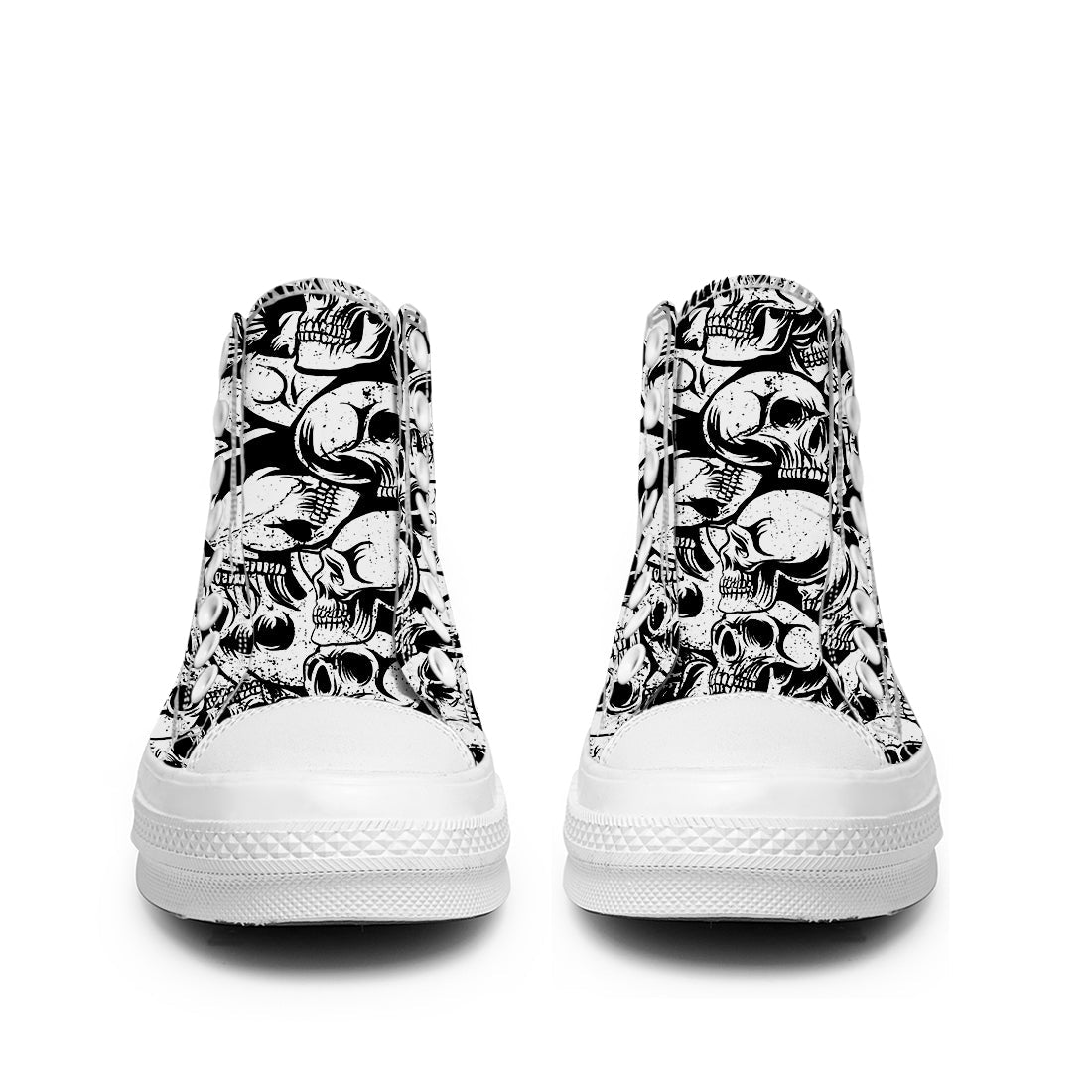 Resalta tu estilo con las zapatillas de lona de caña media Skeleton para hombre y mujer
