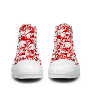Resalta tu estilo con las zapatillas de lona de caña media Skeleton para hombre y mujer