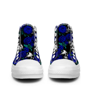 Resalta tu estilo con las zapatillas de lona de caña media Skeleton para hombre y mujer