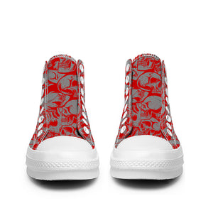 Resalta tu estilo con las zapatillas de lona de caña media Skeleton para hombre y mujer