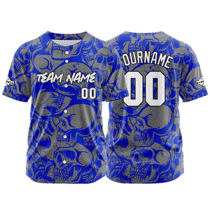 Camiseta de béisbol personalizada para hombres mujeres ni?os y jóvenes con bordados e impresión en azul marino y gris