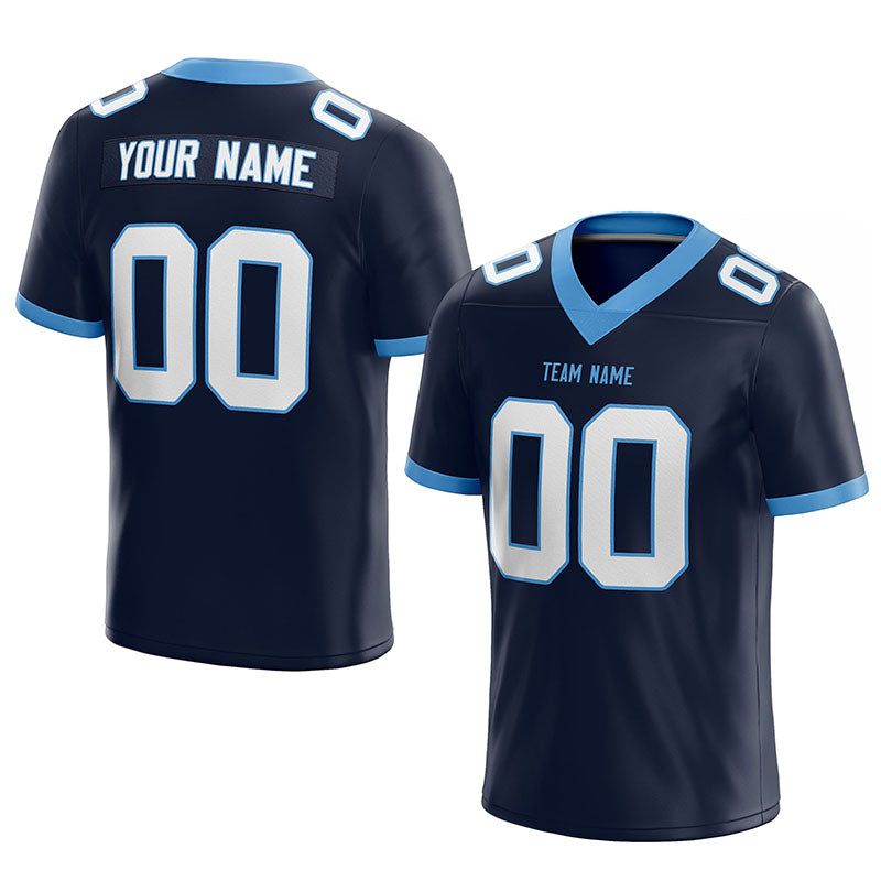 custom authentic football jersey navy-powder blue mesh