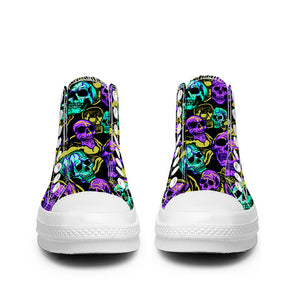 Resalta tu estilo con las zapatillas de lona de caña media Skeleton para hombre y mujer
