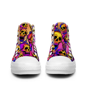 Resalta tu estilo con las zapatillas de lona de caña media Skeleton para hombre y mujer