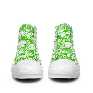 Resalta tu estilo con las zapatillas de lona de caña media Skeleton para hombre y mujer