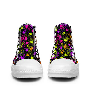 Resalta tu estilo con las zapatillas de lona de caña media Skeleton para hombre y mujer