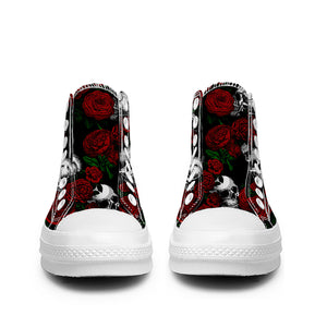 Resalta tu estilo con las zapatillas de lona de caña media Skeleton para hombre y mujer