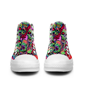 Resalta tu estilo con las zapatillas de lona de caña media Skeleton para hombre y mujer