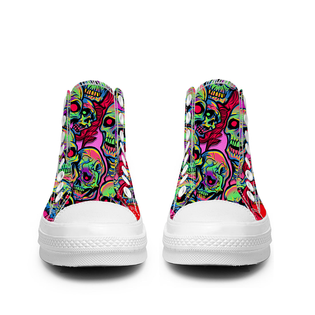 Resalta tu estilo con las zapatillas de lona de caña media Skeleton para hombre y mujer