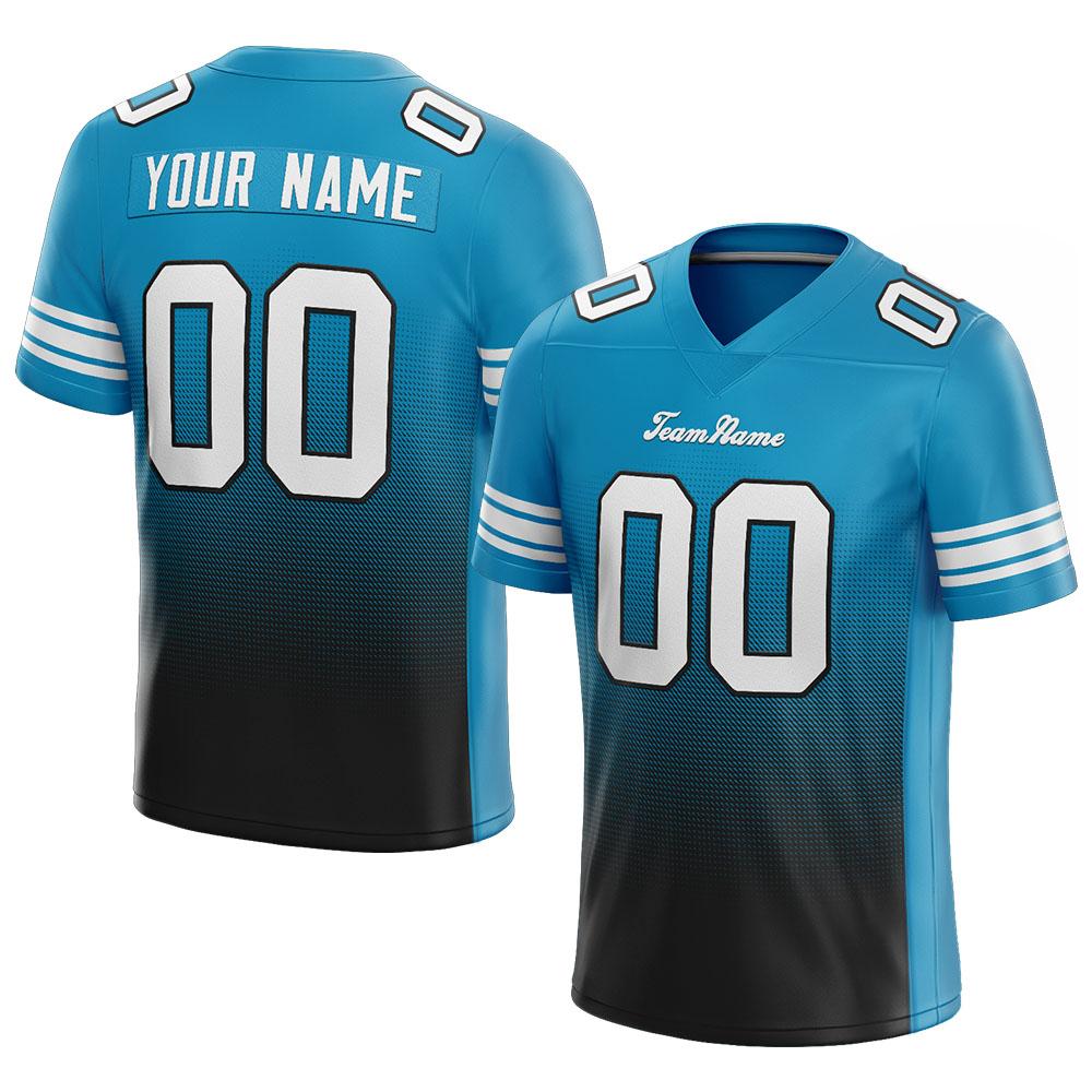 custom authentic gradient fashion football jersey aqua-black-white