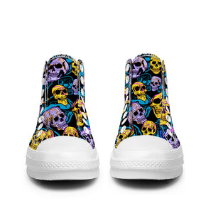 Resalta tu estilo con las zapatillas de lona de caña media Skeleton para hombre y mujer