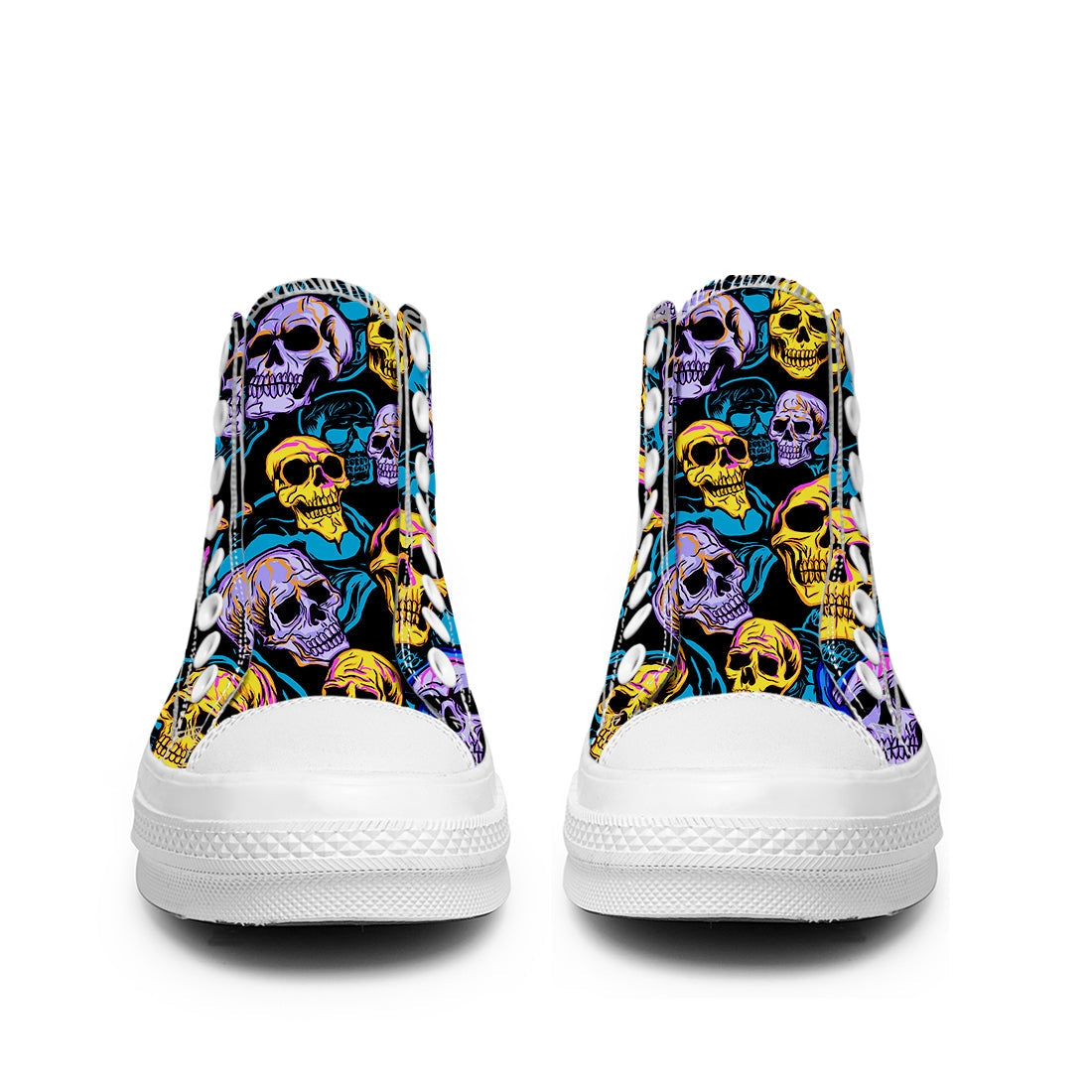 Resalta tu estilo con las zapatillas de lona de caña media Skeleton para hombre y mujer