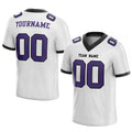 customized authentic football jersey white purple-black  mesh