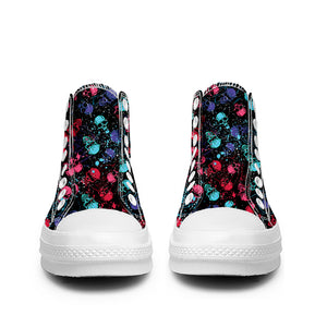 Resalta tu estilo con las zapatillas de lona de caña media Skeleton para hombre y mujer