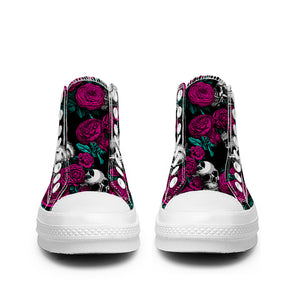Resalta tu estilo con las zapatillas de lona de caña media Skeleton para hombre y mujer