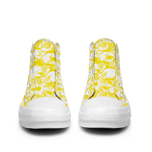Resalta tu estilo con las zapatillas de lona de caña media Skeleton para hombre y mujer